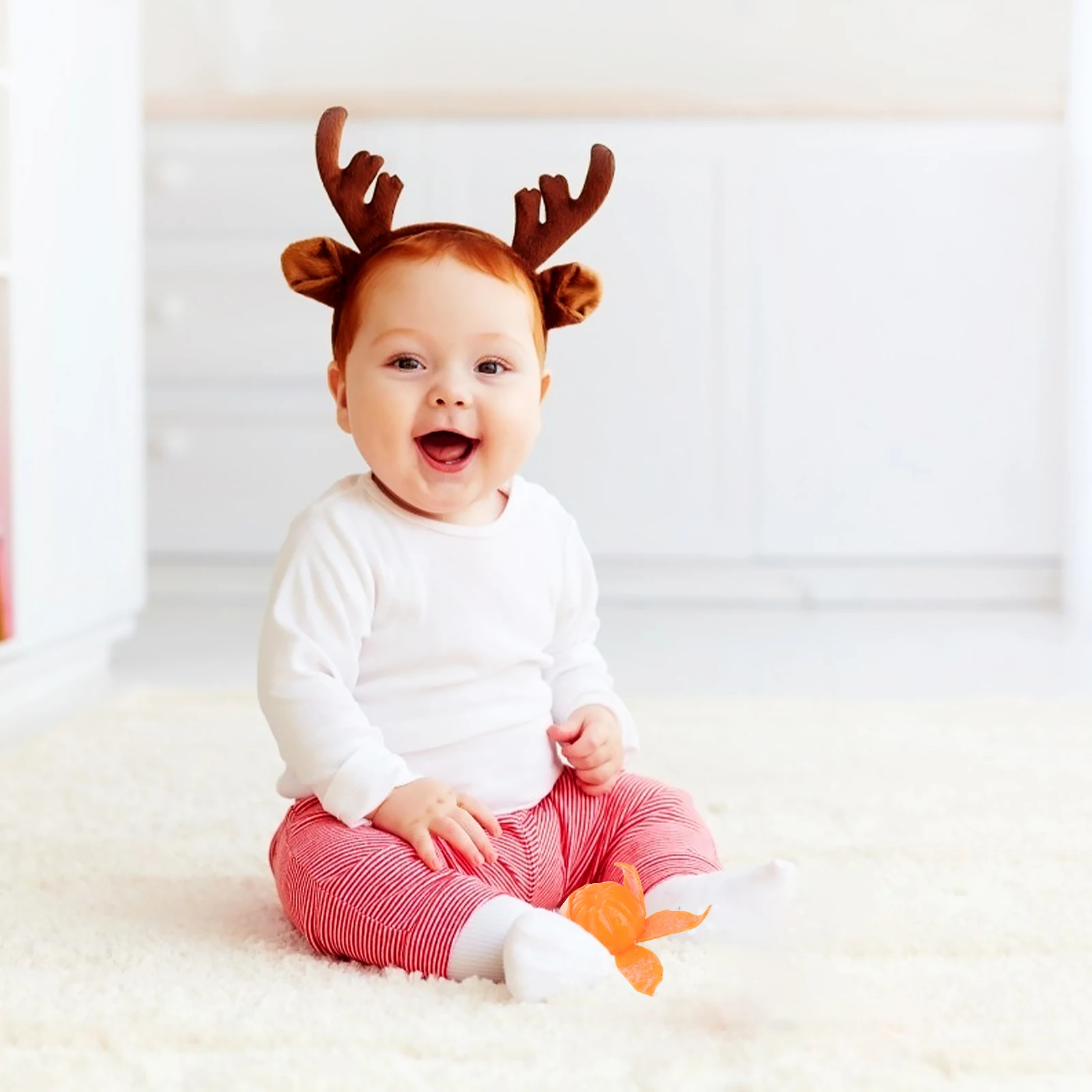 2 pezzi a forma di arancione TPR antistress giocattolo di decompressione spremere giocattolo sollievo dall'ansia per bambini adulti