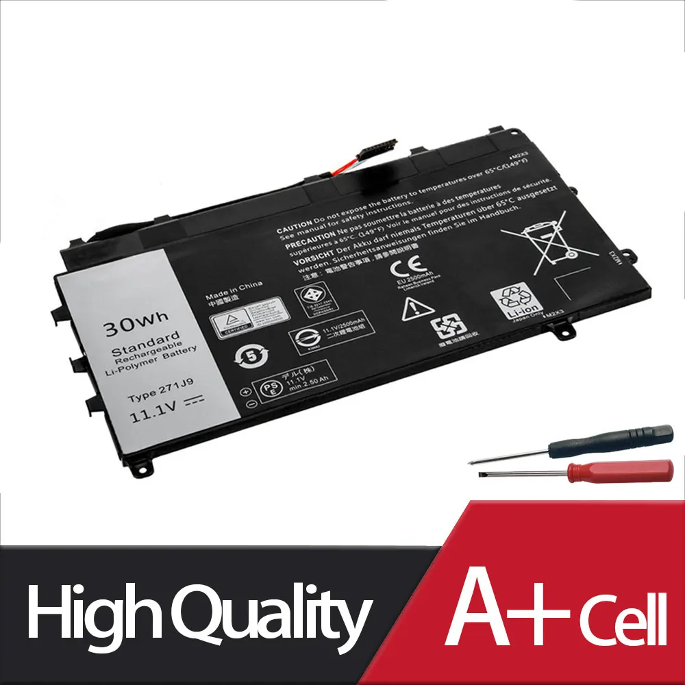 New 271J9  Laptop Battery For Dell Latitude 13 7000 7350 GWV47 0GWV47 YX81V 11.1V 30WH 2500mAh SHUOZB Free Tools