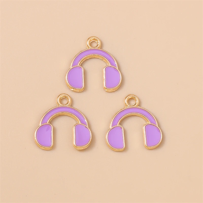 Duarte 20 Teile/los Nette Bunte Emaille Musical Headset Charms für Schmuck Machen Ohrringe Anhänger Halsketten DIY Handwerk Liefert – Detail 5