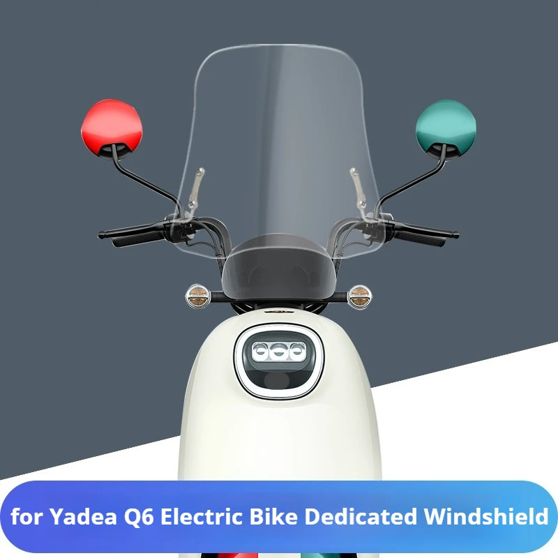 Front Windshield Rain Shield Deflector Transparent Windscreen Modified Accessory For Yadea Q6 / Guanneng Q6-125 Electric Scooter