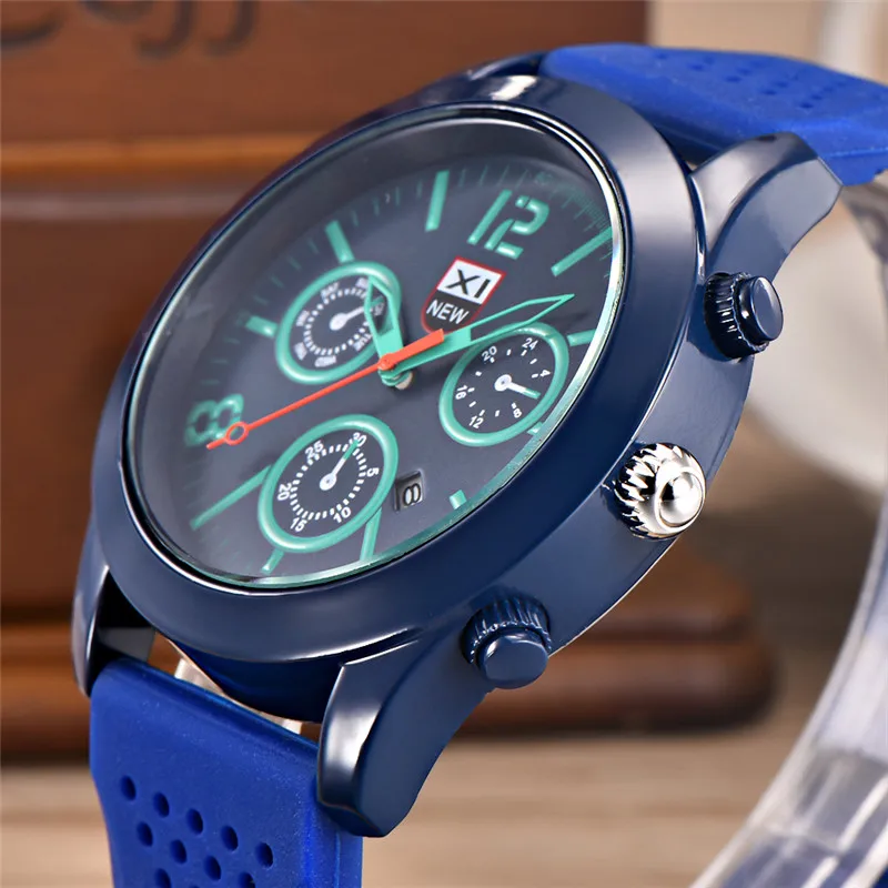 Relogio Masculino 1 pz/lotto XINEW Orologi di Marca Per Gli Uomini di Moda Casual Cinturino In Silicone Data Orologio Al Quarzo Nero Montre Homme 2025