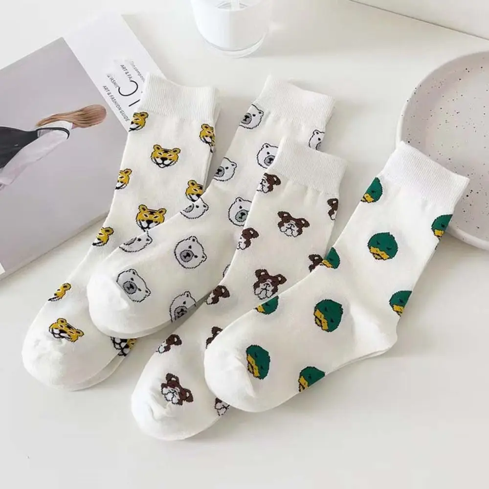 

Kawaii Dog Cartoon Tube Socks Duck Bear Mid-Calf Socks Hosiery Ins Style Ankle Short Socks Girl