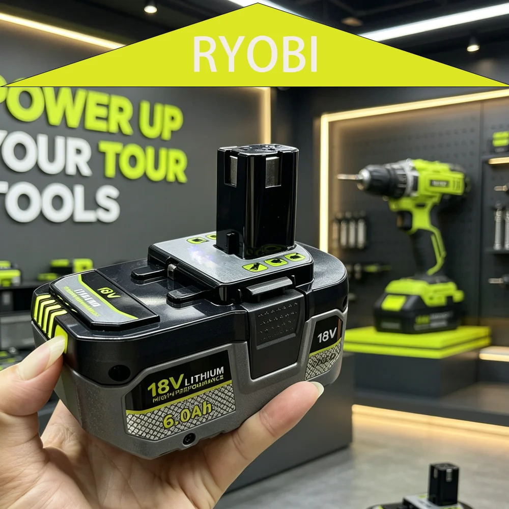 

4000mAh 18V Lithium Battery Compatible RYOBI ONE+P107 All Original 18V Cordless Tools Low Self Discharge Stable Voltage Output