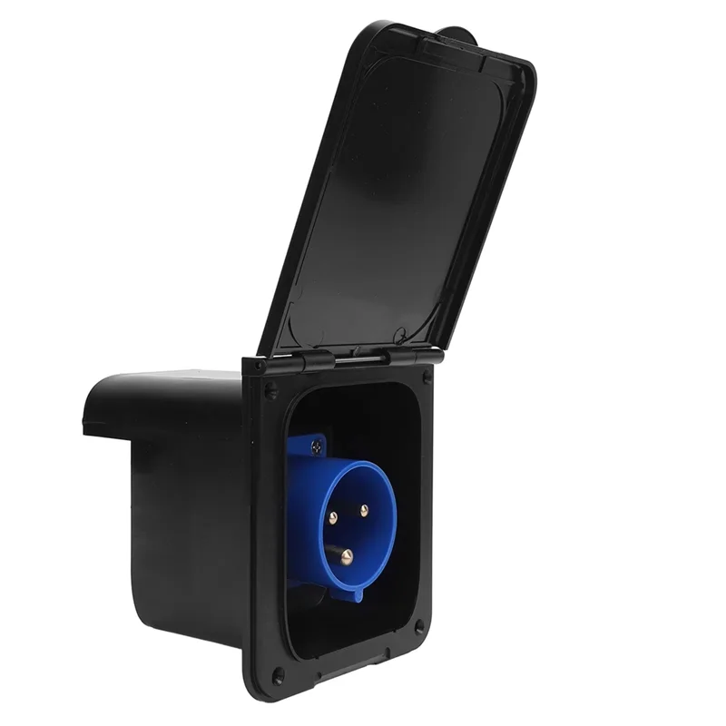 

3-контактная розетка для скрытого монтажа на колесах, 32 А, водонепроницаемая розетка для прицепа, вилка для дома на колесах, черная