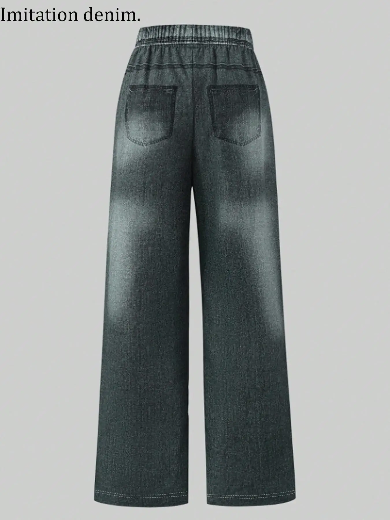 Girls' Summer and Autumn Casual Pants, Y2K Graffiti Print Faux Denim Long Pants, Children's Printed Pants, Loose Wide-Leg Hip-Hop Street Style Casual Pants for Girls, Suitable for Kids Over 3 Years Old