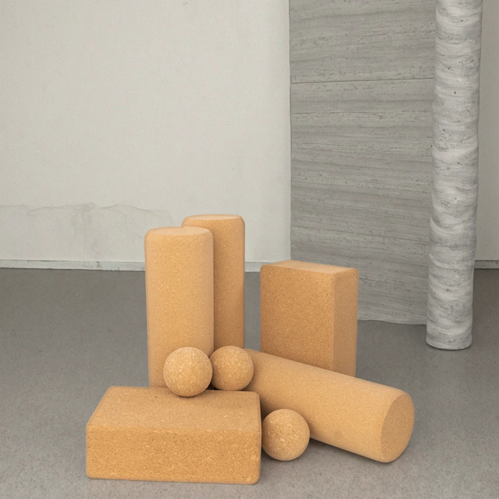 

Professional Thin Leg Foam Shaft Back Therapy Muscle Relaxation Home Solid Natural Cork Fitness Yoga Column Massage Stick Roller