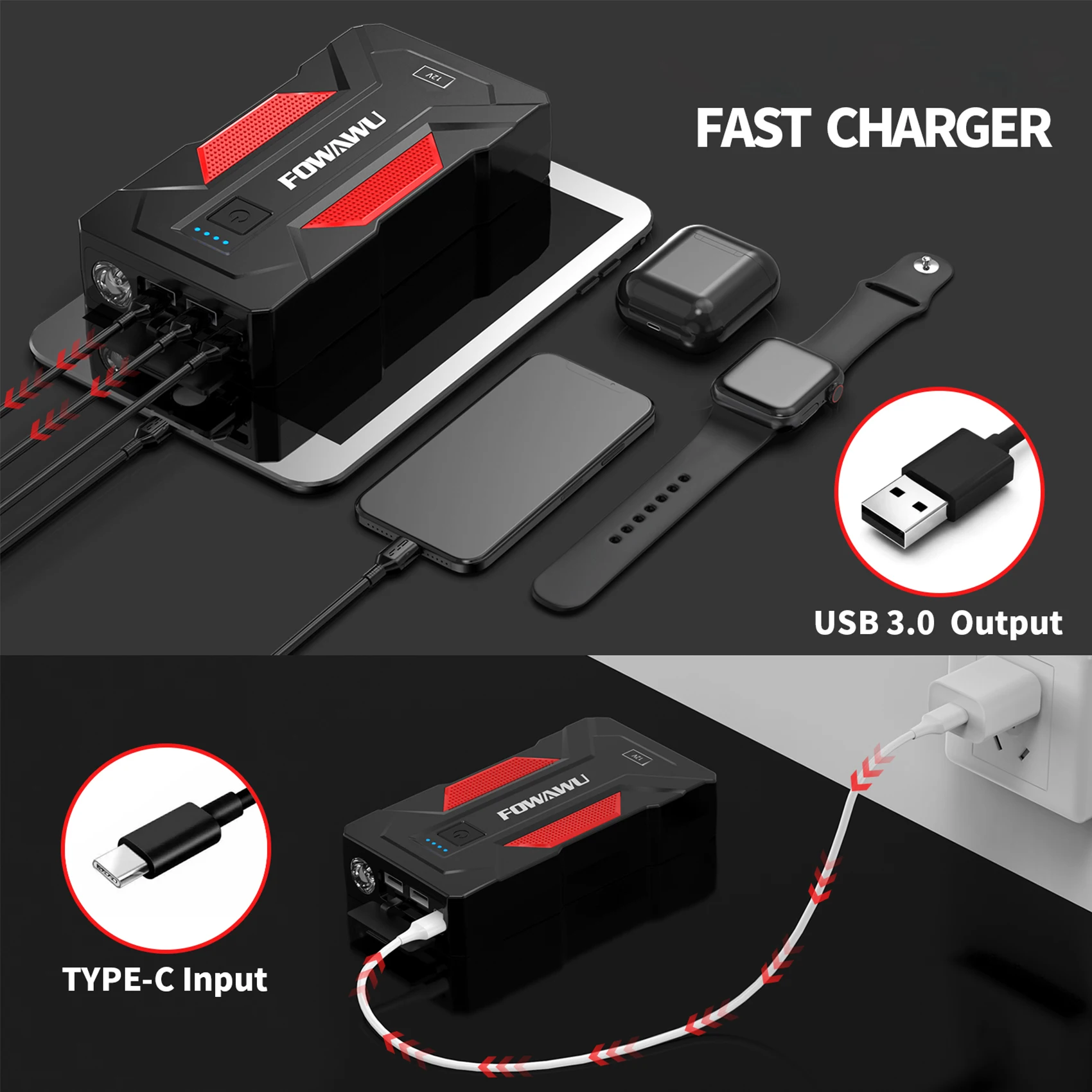 6000A سيارة الانتقال كاتب، الانتقال كاتب، 24800mAh بطارية السيارة الانتقال كاتب، سيارة الانتقال كاتب، بطارية محمولة البلوز كاتب #4