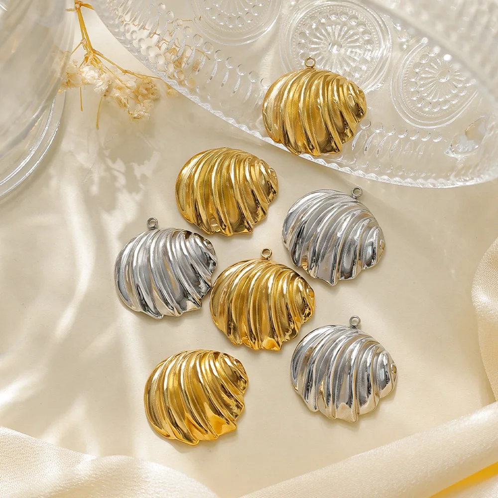 5pcs Handmade Irregular Pendant Charms Stainless Steel Golden Color Necklace Earrings Bracelet Pendants Diy Jewelry Making