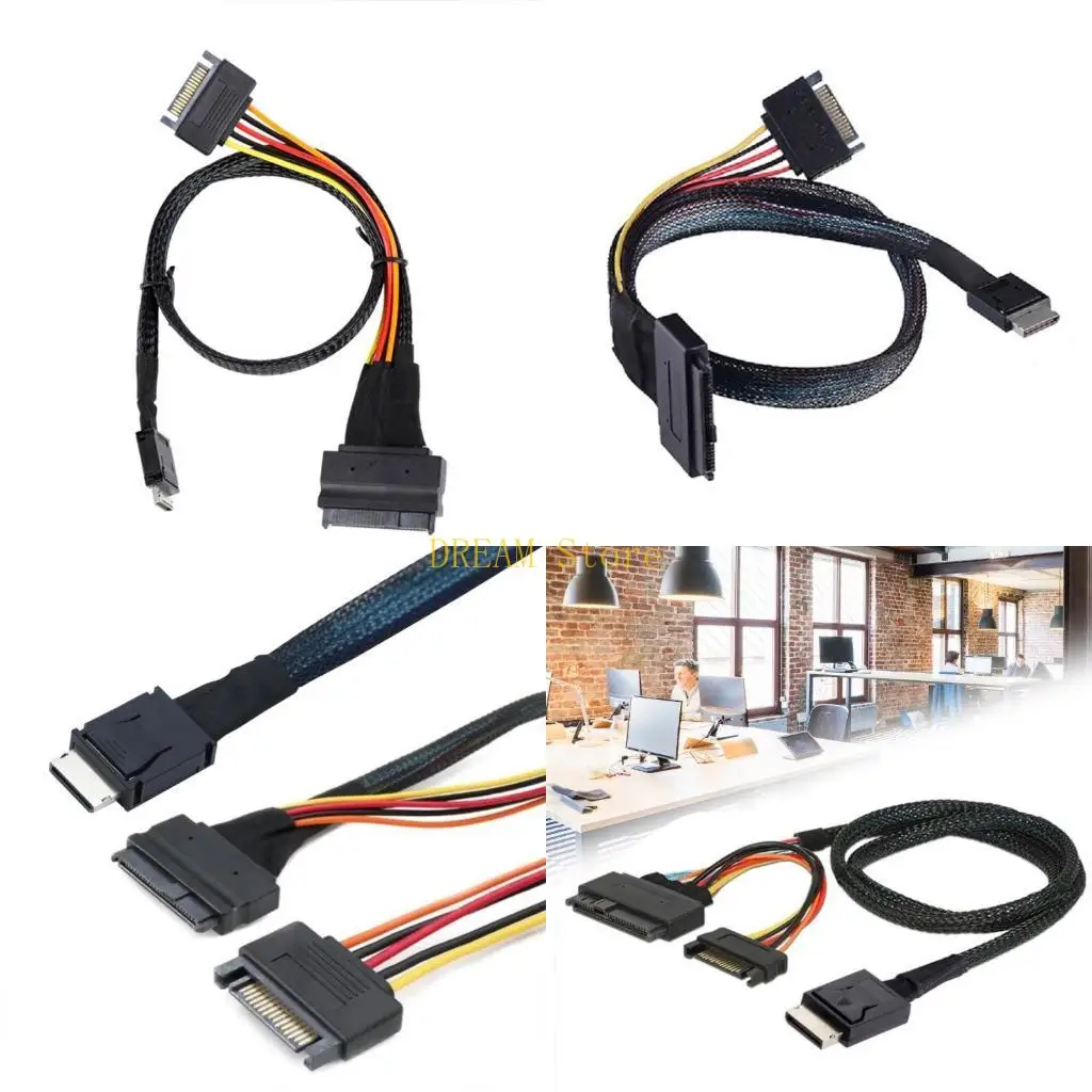 

SFF-8611 4I to SFF-8639 Cord Internal SFF-8611 4I to SFF-8639 Adapter with 15 Pin Power Port PCIE Transmission Cable best sale