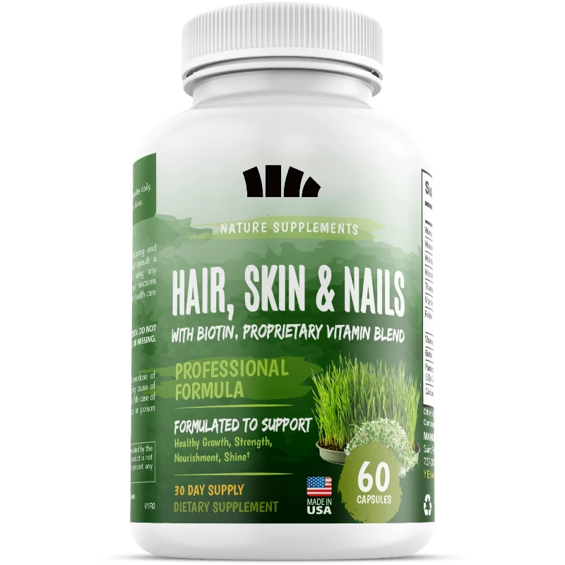Advanced Hair and Nail Health Support with Bio Fermented Probiotics and Nutrients -60 Capsules Beauty Capsules