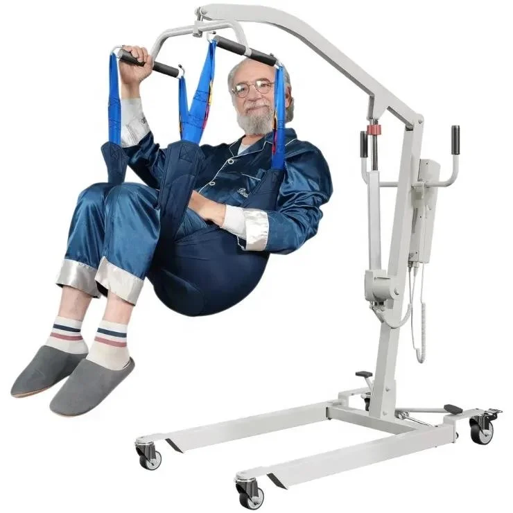 Electric Transfer Lift Adjustable Mobility Chair With Sling 400LBS Hydraulic Patient Lifting Device For Seniors Bed Chair Use