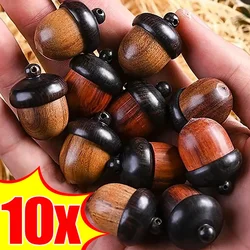 10/1PCS Wooden Medicine Pill Boxs Mini Rescue Tablets Case Portable Granule Storage Box Small Items Container DIY Acorn Pendants