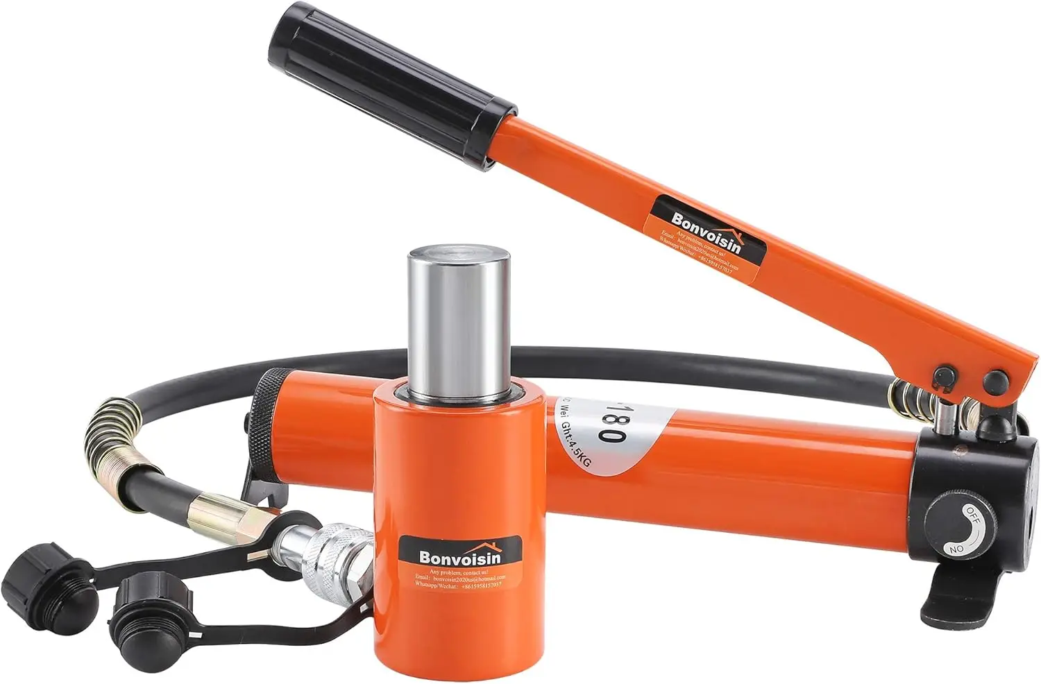 

20T Hydraulic Cylinder Jack, 2" Stroke Mini Single Acting Ram with Hand Pump for Lifting & Machinery