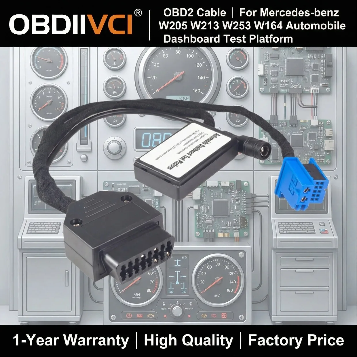 For Mercedes-Benz Car Dashboard Test Platform W205 W213 W253 W164 Cable Full LCD Instrument Panel Support Simulation Starts Test
