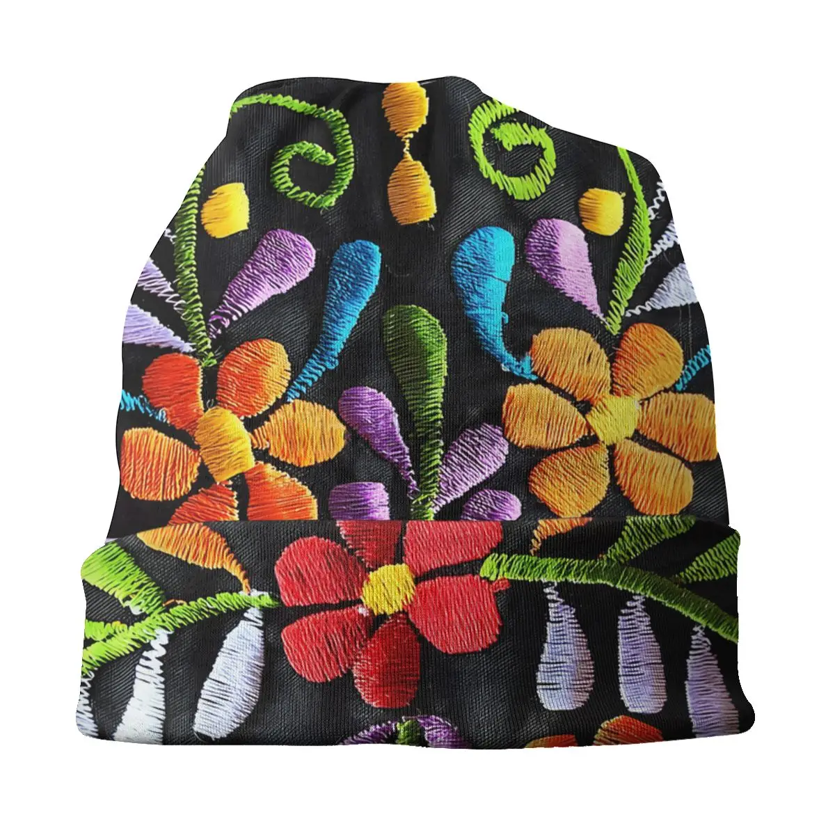 Gorro con flores bordadas para mujer, gorros finos rojos, estilo mejicano, para exteriores, otoño