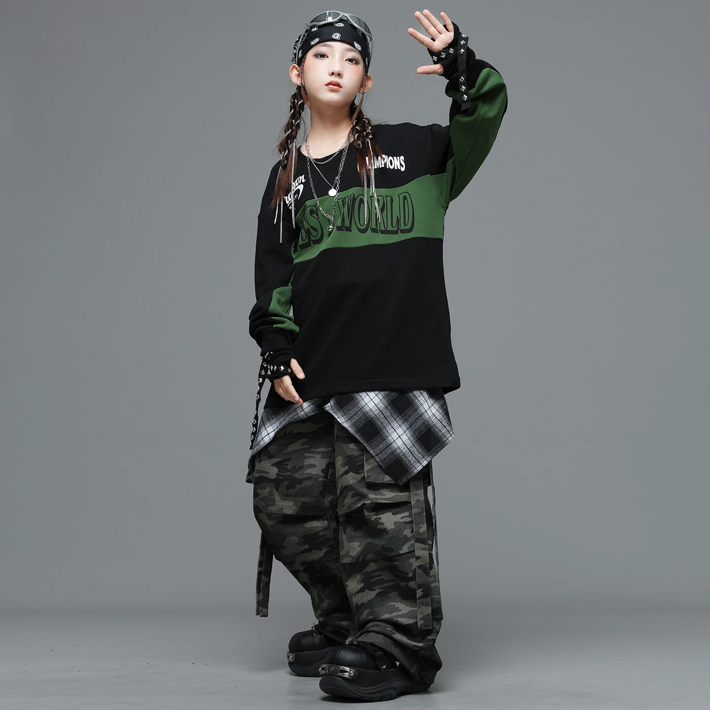 Mädchen Hip Hop Crop Tank Top Print Hosen Kinder K-pop Denim Lose Hosen Street Dance Kleidung Sets Kinder Mädchen gruppe Kostüme