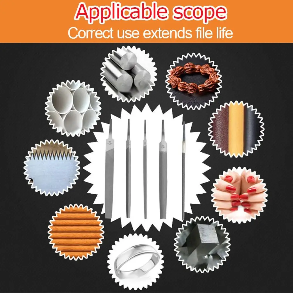 High Hardness Steel Steel Files Flat/Semicircle/Triangle/Circle/Square 6/8 Inch Hand File Carving Middle Tooth Sharpener Wood