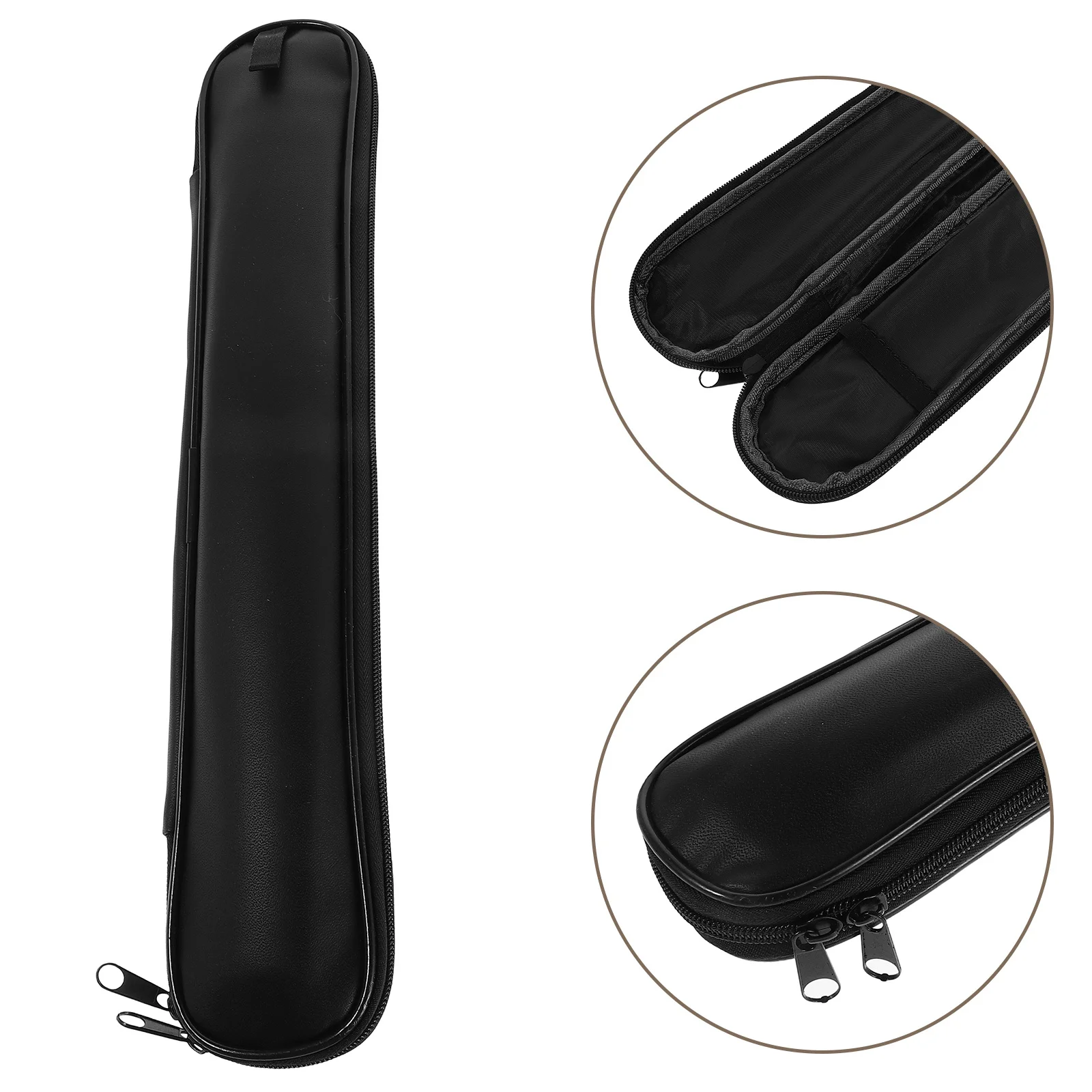 

Waterproof Flute Case PU Black Dual Flute Recorder Clarinet Carrying Bag Lightweight Portable D Key Dizi Storage