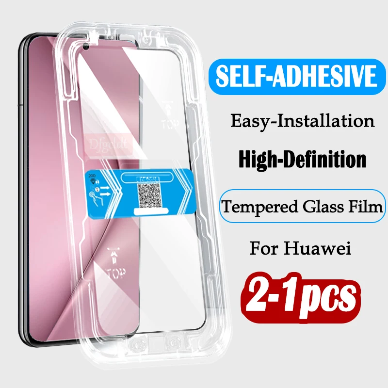 Прозрачное стекло 20D с фитингом в один клик для Huawei Pura 70 P50 P50E Sereen Protector Mate 60 50E 50 Nova Y9l Y72 Y71 Y70 Y61 Y60