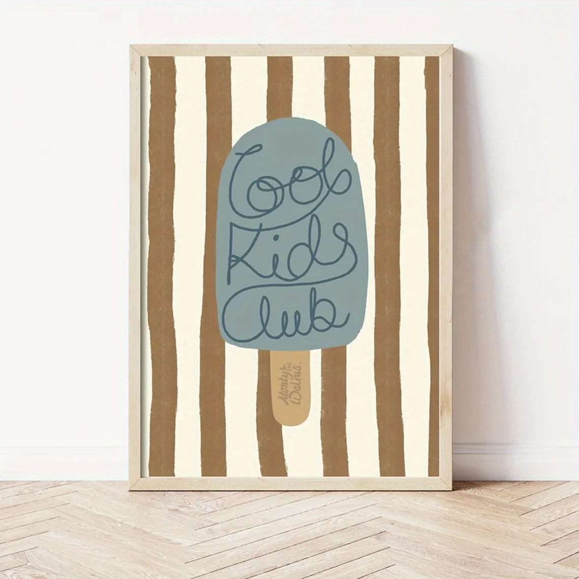 1pc, wall art, Modern poster, striped art print, delicious popsicle pictures, living room decor aesthetic, dining room decor,