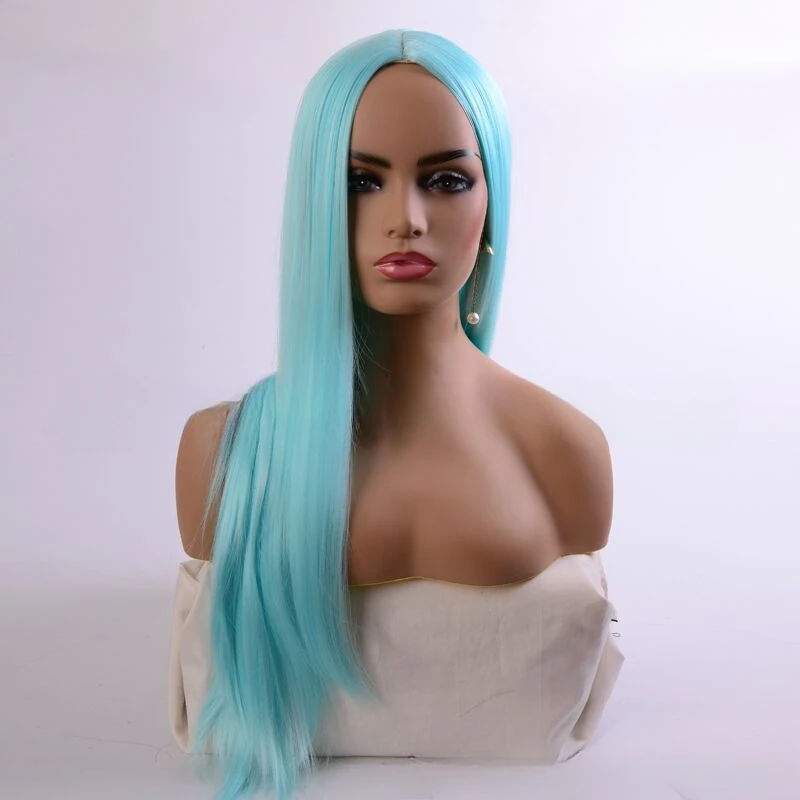 New fashion chemical fiber silk wig with long straight hair and matte high-temperature silk