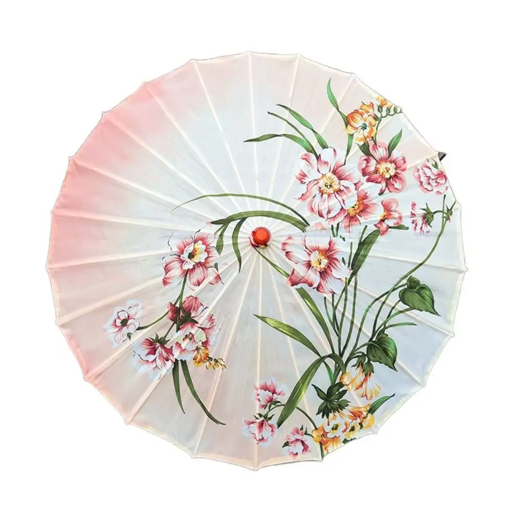 

Зонт ручной работы из масляной бумаги, винтажный декоративный подвесной зонт для танцев, зонтик с длинной ручкой и рисунком, свадебные вечеринки