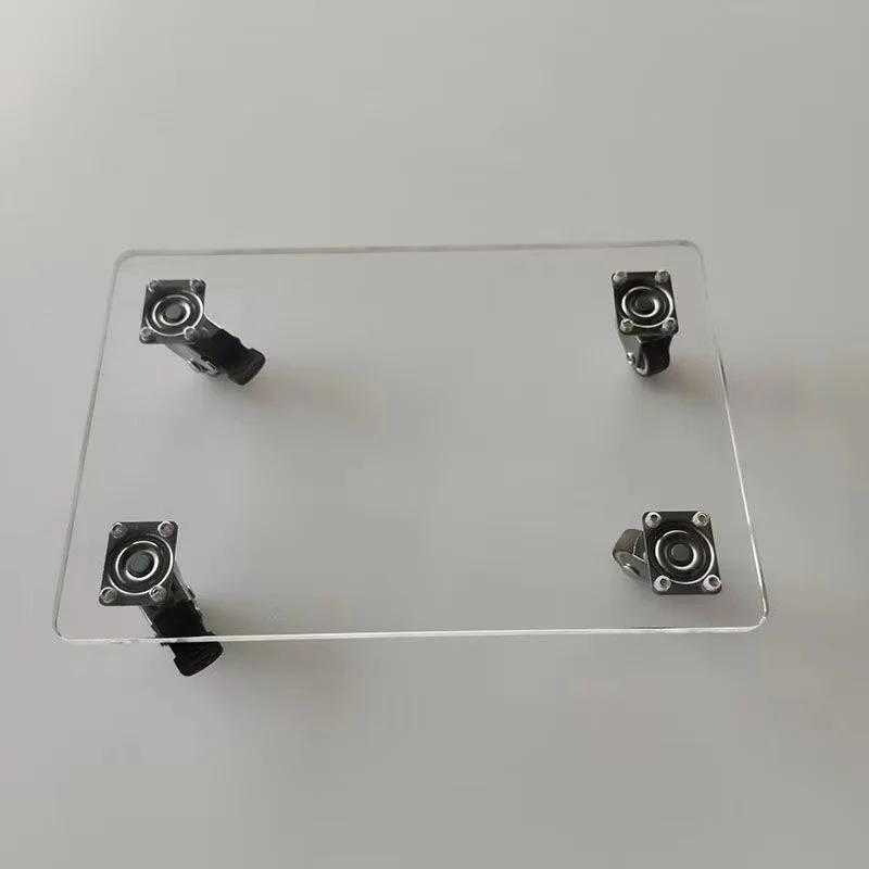 

Garden Plant Transfer Pot and Acrylic Tray Round Clear Flower Pot Tray With Wheels