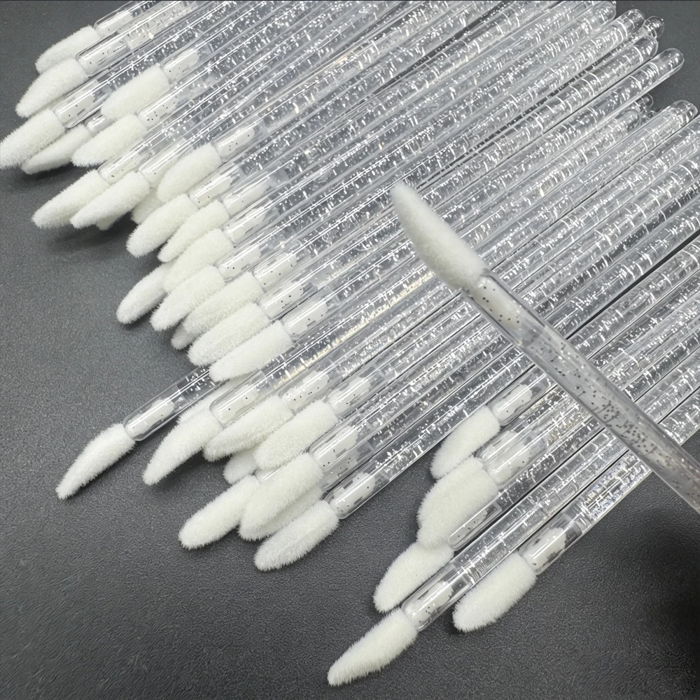 100pcs Beauty Tool Disposable Lip Brushes Multi-Purpose Solid Brush Rod Lip Gloss Wand Makeup Applicator Eyelashes Brush