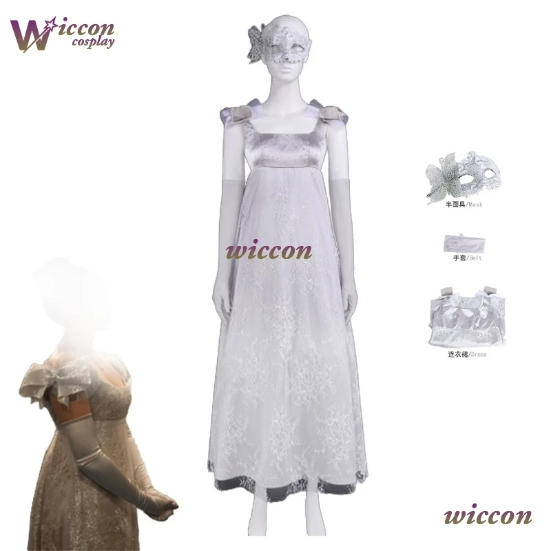 

Костюм для косплея Сфиры Беккет из сериала «Бриджертон: Эпоха Регентства», платье, маска, униформа, длинная юбка, для Хэллоуина и карнавала, женский костюм для взрослых