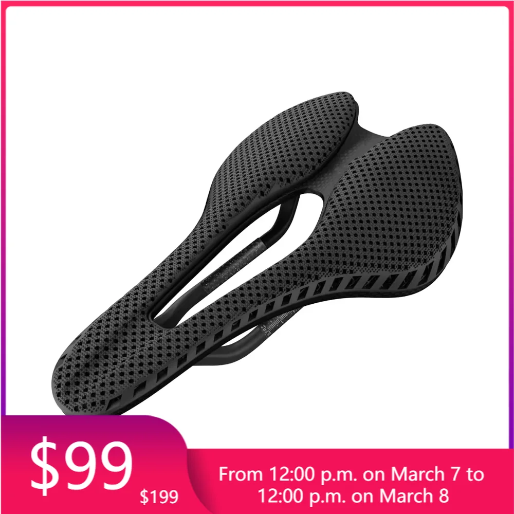 

STLF Lightweight Ventilated Carbon Fiber Bicycle Saddle 3D Printed Ergonomic Design for Enhanced Comfort Simple Road Bicycles