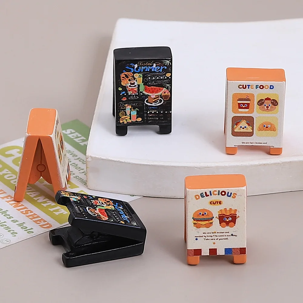 3 Styles 26mm*18mm*19mm 3D Cute Animal Signboard Resin Charms Watermelon Cola Hamburger Flatback DIY Craft Supplies