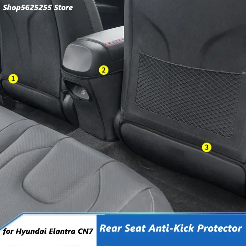 

for Hyundai Elantra CN7 2021 2022 Accessories Car Rear Seat Anti-Kick Pad Mat Seat Protection Cover Interior Trim Modification