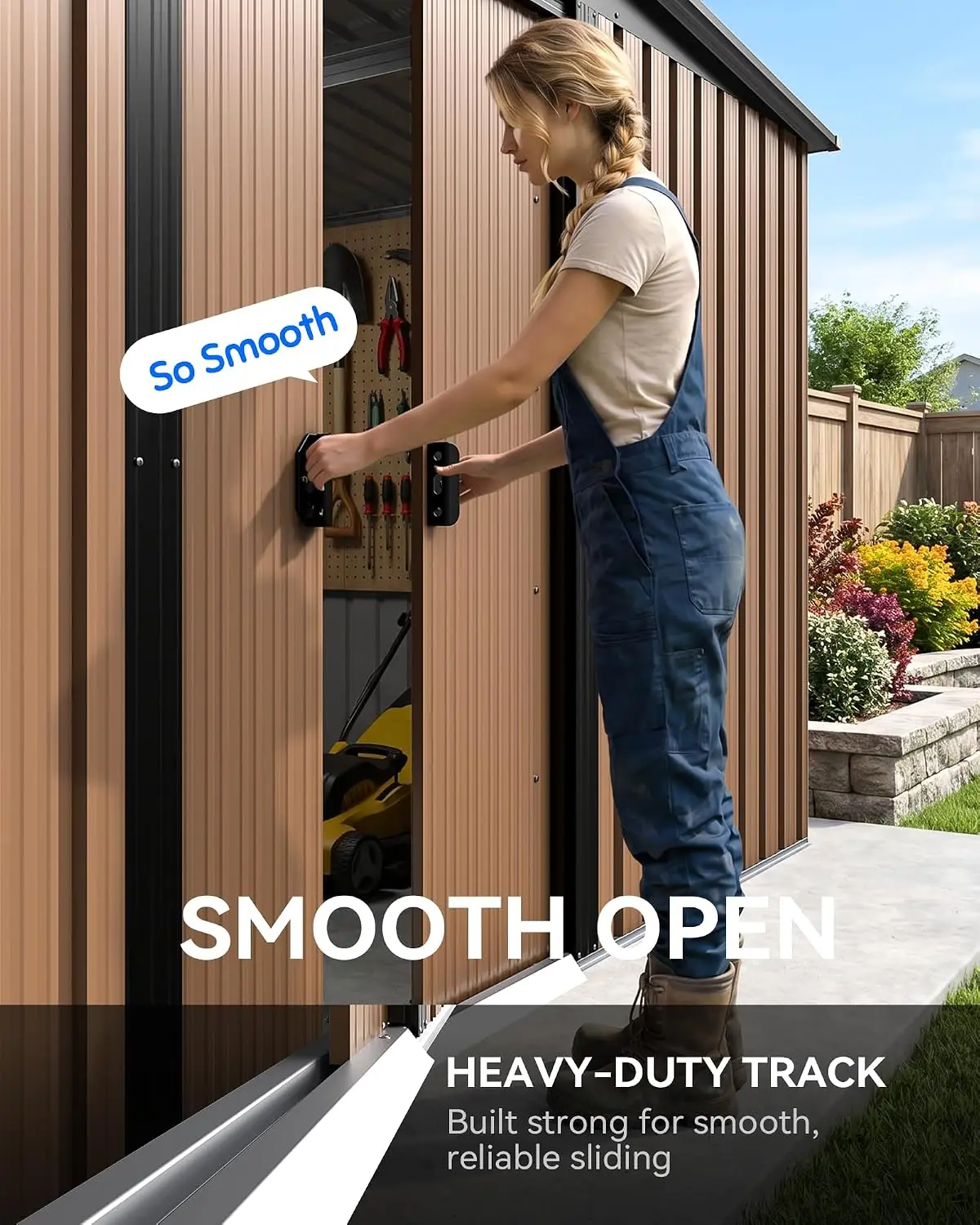 Large Outdoor Storage Shed with Sliding Door 10X12FT, Customized