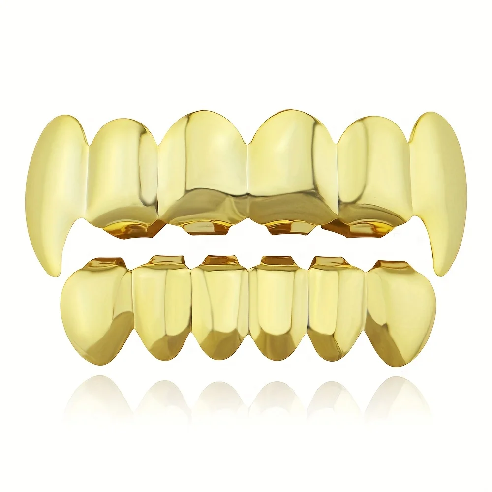 Hip-hop bronzed fangs vampire false teeth fangs men and women costume Halloween Halloween costume teeth accessories