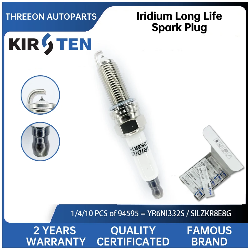 

KIRSTEN Iridium Spark Plug for Hyundai Veloster Sonata 9th Generation Mistra Tucson 1.6T 1884608060 SILZKR8E8G(94595) KSP94595