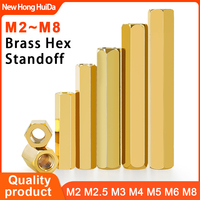 M2 M2.5 M3 M4 M5 M6 M8 Hex Brass Standoff Female Motherboard Spacing Screws Metric Thread Board Rack Stud Standoffs Bolt Spacers
