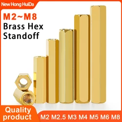 M2 M2.5 M3 M4 M5 M6 M8 Hex Brass Standoff Female Motherboard Spacing Screws Metric Thread Board Rack Stud Standoffs Bolt Spacers