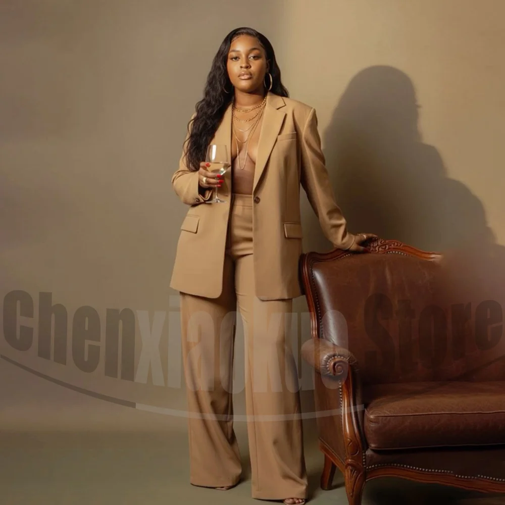 Women Two Piece Suit Oversized Blazer and Wide Leg Pants Elegant Casual Office Business Formal Workwear Fashion Ladies Outfit