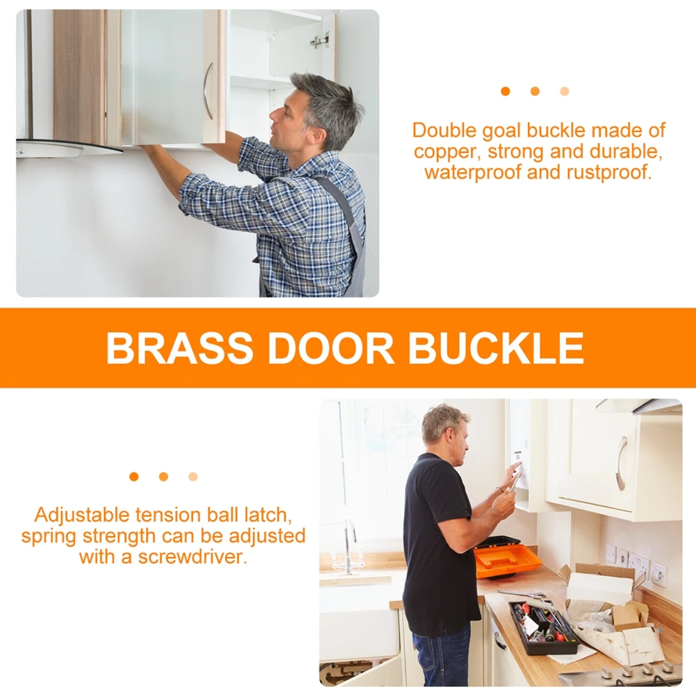 

3Pcs Double Ball Door Catches Closet Ball Latches Tension Roller Catch Adjustable Latch Waterproof Durable Copper Replacement