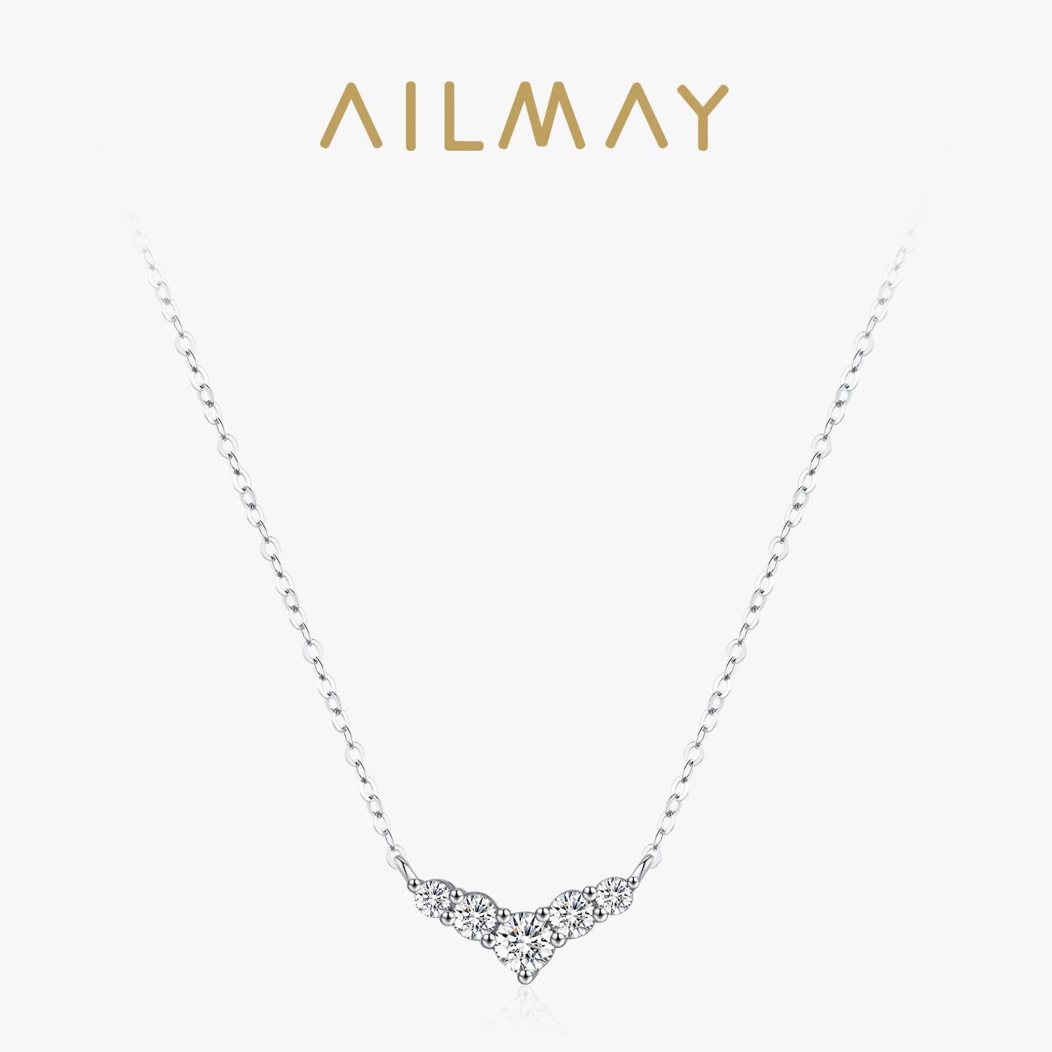 Ailmay 925 Sterling Silver Temperament Dolphin Tail Pendant Necklace For Women Romantic Confession Jewelry Gift