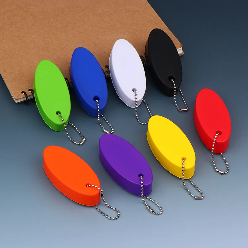 Oval Floating Keychain Foam Buoyant Key Ring For Boat Swimming Kayak Surfing Water Sports Outdoor Marine Accessory