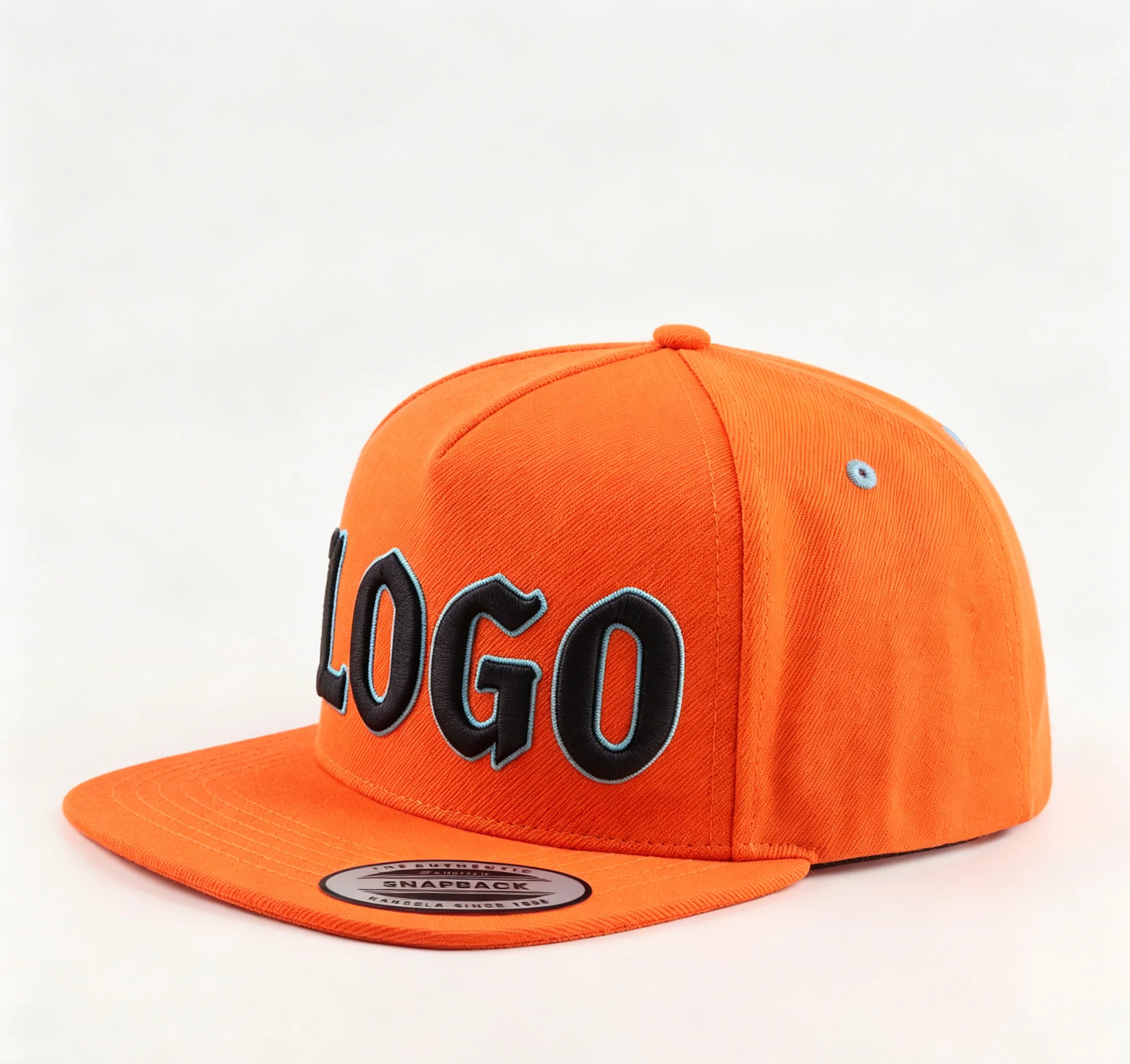 Unisex Quality Full Customized 5 Panel Flat Brim Baseball Hat Snapback Sports Cap with Custom 3D Embroidery Logo