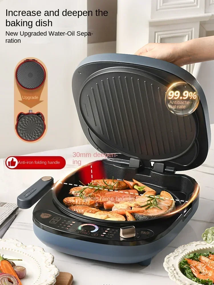 مقلاة فطيرة كهربائية منزلية على الوجهين للتدفئة وتكبيرها وقابلة للإزالة والغسل