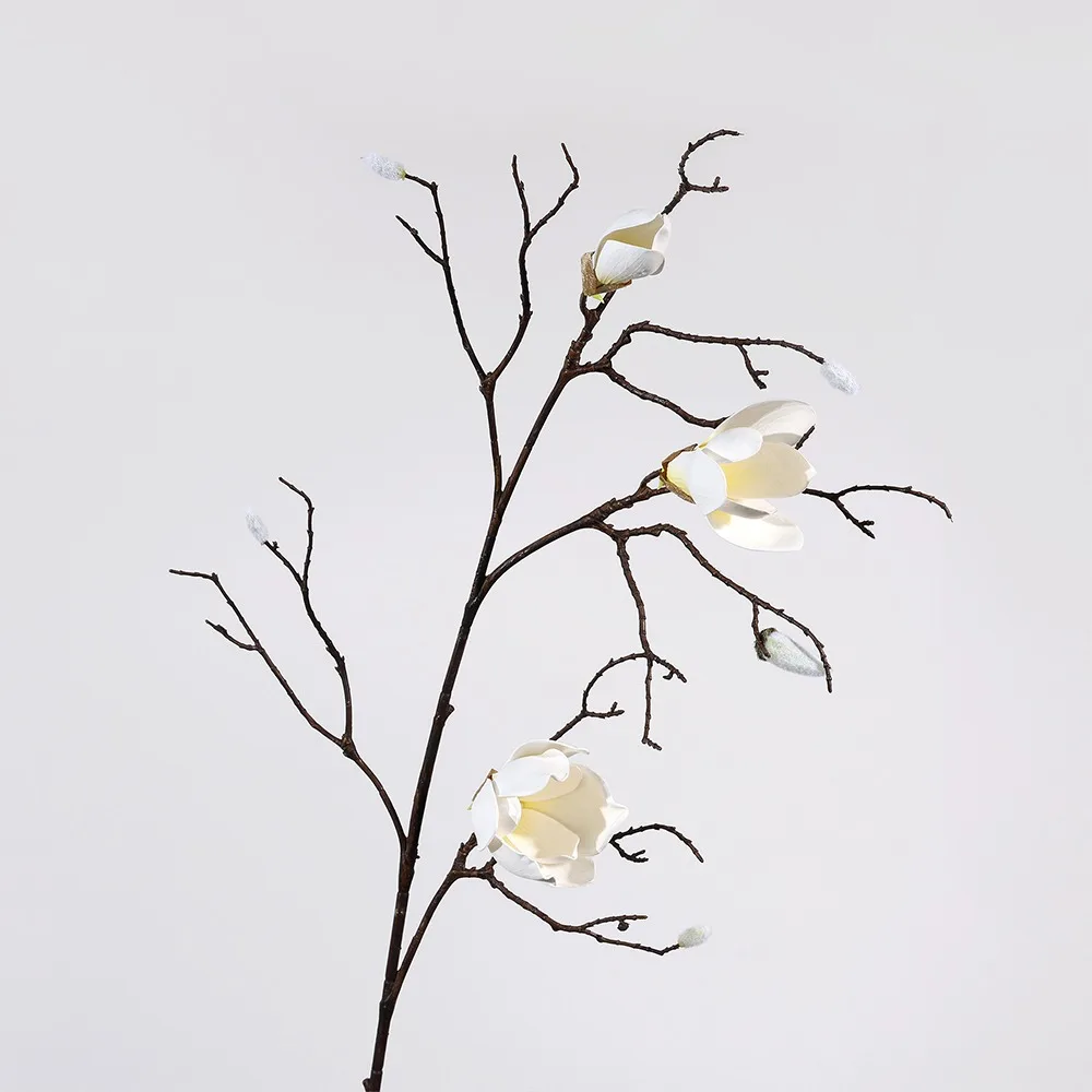 

Large Artificial Magnolia Flower Real Touch Handmade Faux Magnolia Branch Plastic Realistic Fake Silk Flower Party Favors