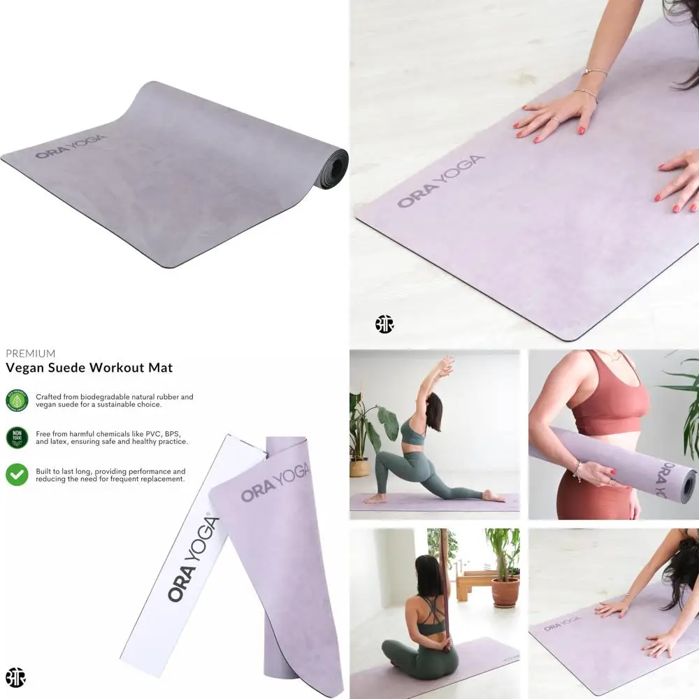 

Eco-Friendly 3mm Thick Premium Suede Workout Mat with Strap - Non-Slip Exercise Mat for Pilates and Yoga