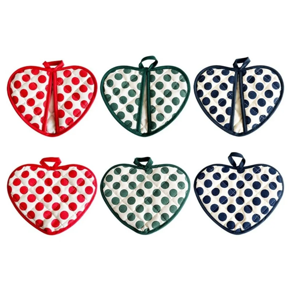 

1pcs 2 in 1 Anti-scalding Gloves Thickened Double Layer Insulation Pads Heart-shaped Hand Clips Coast Mats Baking Kitchen