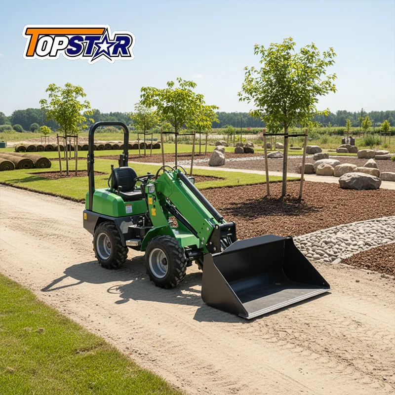 Multifunctional Mini Wheel Loader Powered Front End Loader for Garden Farm Material Loading Unloading