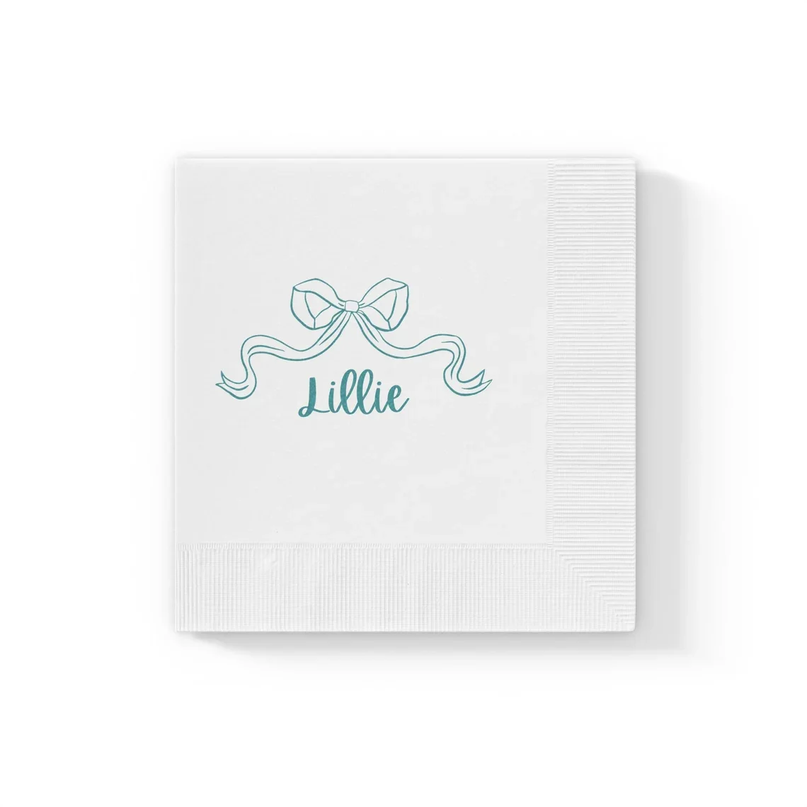 50 pcs Personalized bow cocktail napkins, colorful personalized cocktail napkins, custom  Personalized party napkins with bow