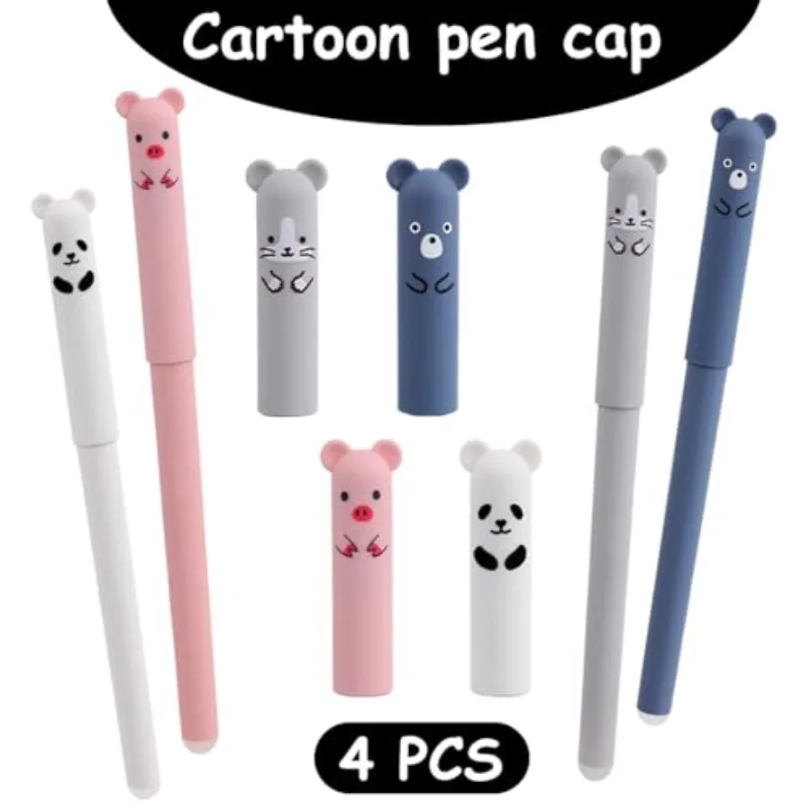 0.5mm Erasable Gel Pens, Pack Cute Cartoon Animal Rollerball Gel Pens able Pens for Adult Writing Calligraphy Note Taking view 4