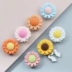 20MM Big Sunflower Buttons Blouses Button Covers Clip-On for Women Stylish Buttons Embellishments Brooch Clothing Decoration